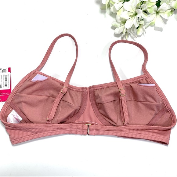 Xhilaration Mauve Ribbed Faux Underwire Bikini Top - Picture 9 of 12